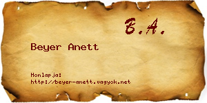 Beyer Anett névjegykártya